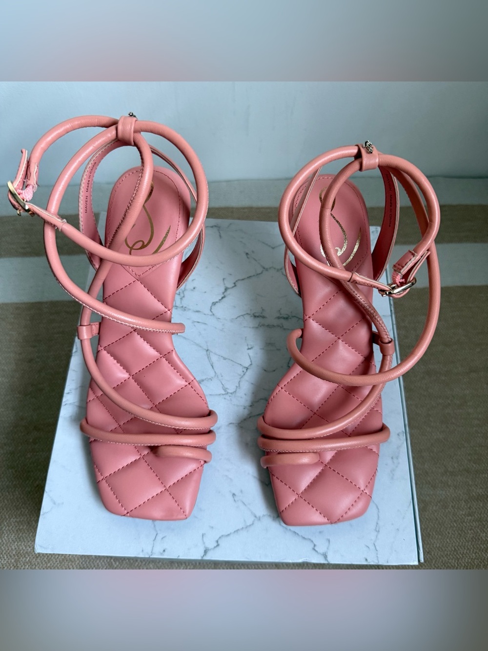 Sam Edelman Women’s Strappy Quilted Pink Sandals size 7